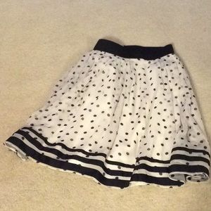Black and white polka dot skirt